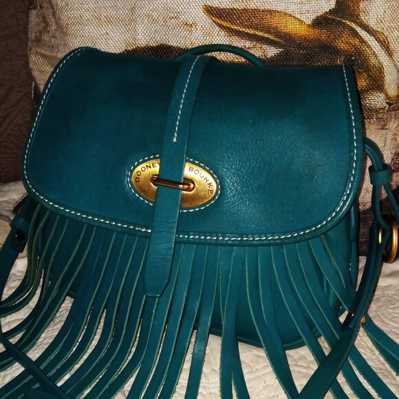 Dooney & Bourke Lulu Fiona Teal Leather Crossbody - Picture 2 of 9